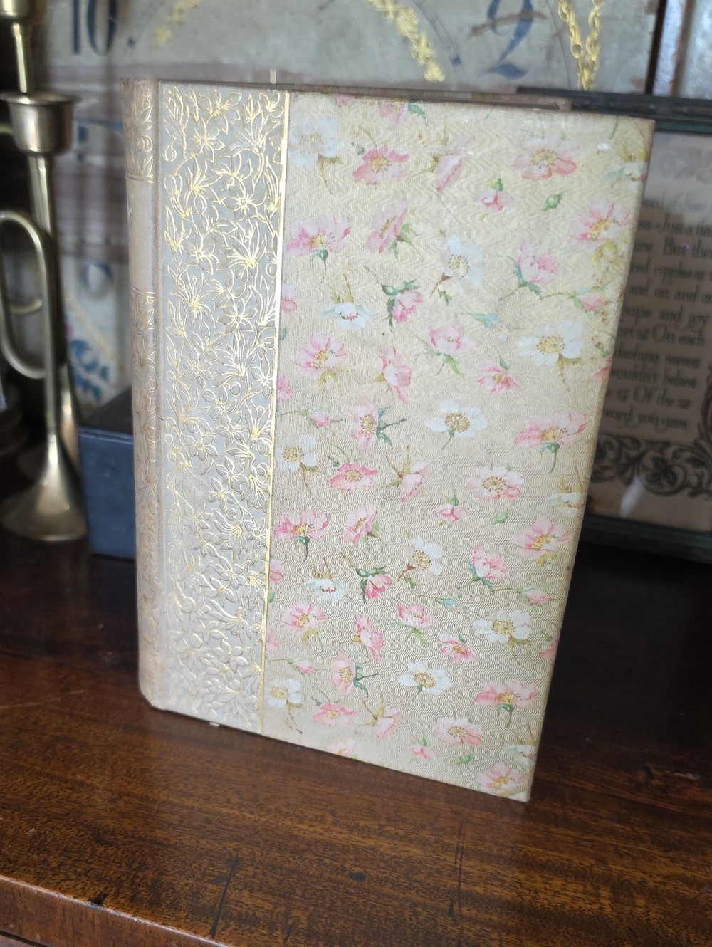 Floral Hardcover Vintage Book  Byrons Poems